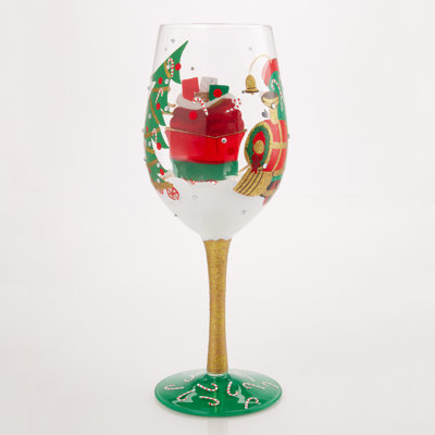 Lolita Wine Glass Santa's Chuggin' Alone