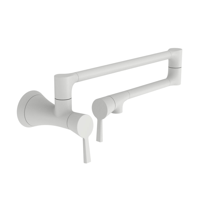 Vespera Wall Mount Pot Filler, Matte White