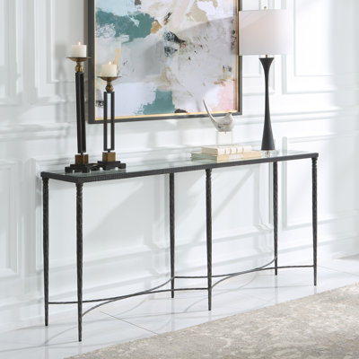 Roseberry 63.4'' Glass Top Console Table