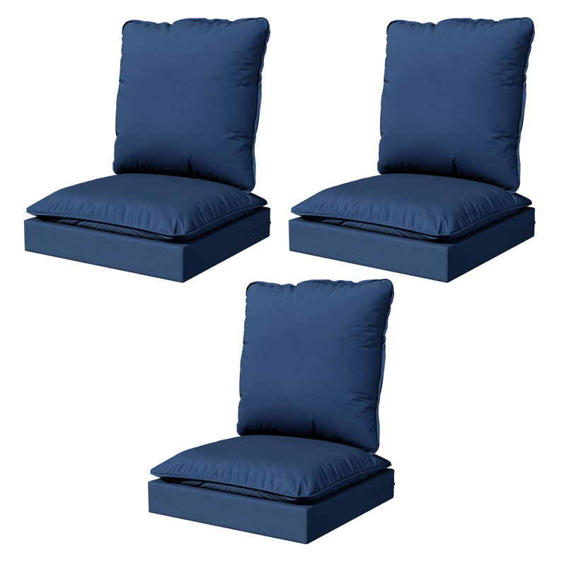 Ensemble de 3 coussins Adwin Blue, Bleu, 3