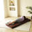 Convertible Bed, 14 - Section Adjustable, Triple Fold Down, 5 Reclining Positions, Brown Upholstery, Linen Filled, Metal Frame, With One Throw Pillow For Small Apartment Living Down Guest Sleeper And