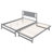 Full Size Platform Bed With Adjustable Trundle,Gray