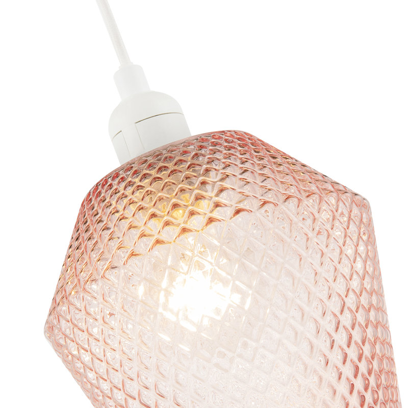 17cm H Glass Round Pendant Shade ( No Direct Attachment Method ), Pink