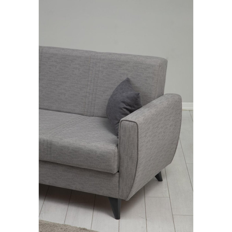 Allinson 207cm Upholstered Futon, Light Grey