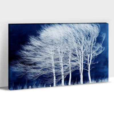 Hiver pin, art mural sur toile, paysage enneigé, art moderne de nature sauvage, peinture, art mural de Noël pour le salon, bureau de chambre à coucher, affiche d'art de scène d'hiver, 12 po x 16 po