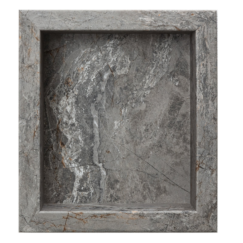 Palisade 17.5 in. x 15.5 in. Vinyl Waterproof Shower Niche Insert, Spanish Marble