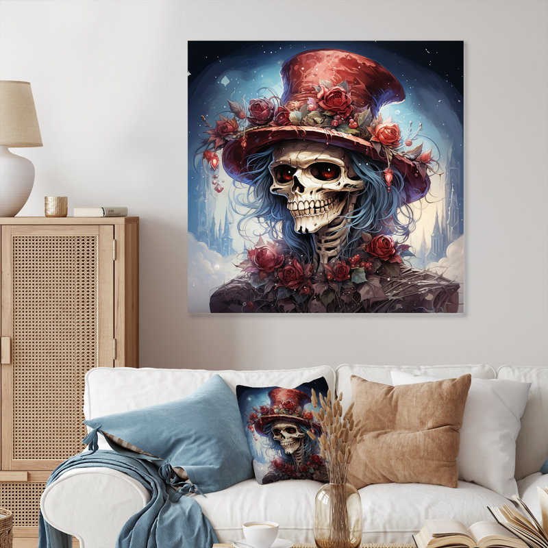 Nightmare Before Christmas Graveyard II - Skull Fashion Metal Wall Art, 36" H x 36" W