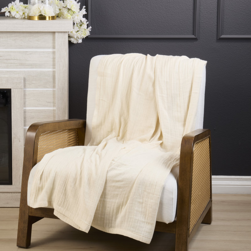 Jeté léger en gaze de coton - Jeté décoratif respirant doux pour le canapé, le lit et le confort de tous les jours