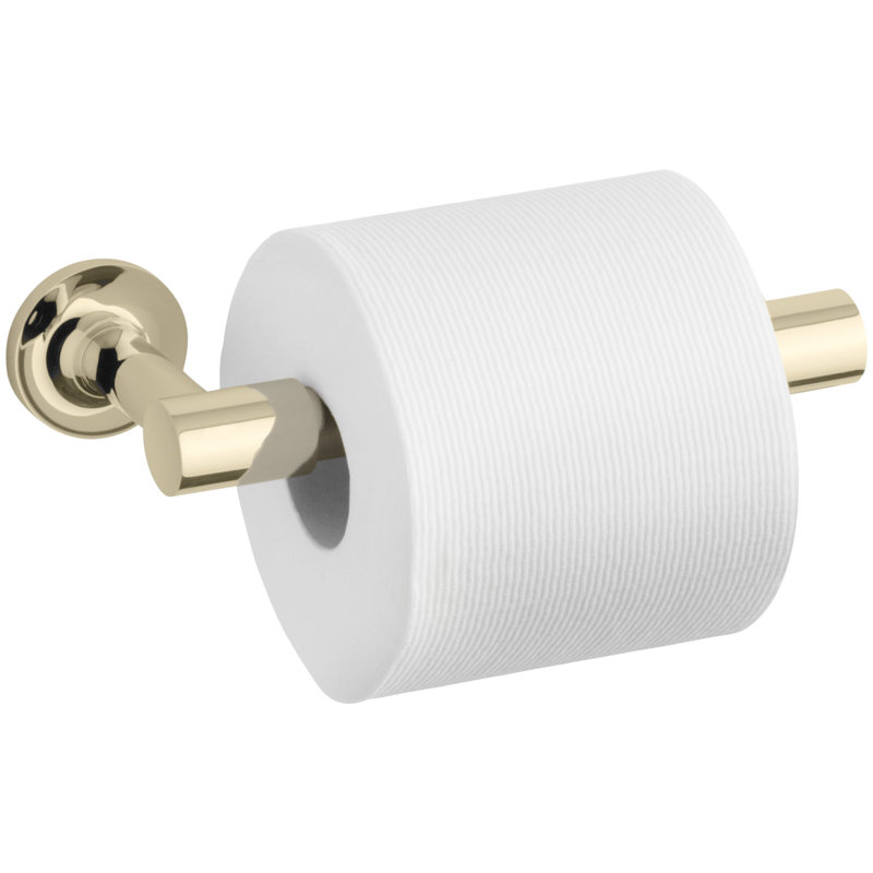 Purist® Pivoting Toilet Paper Holder, Wall-Mount Bathroom Toilet Paper Holder, Vibrant French Gold