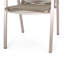 Chaise de salle à manger d'extérieur moderne en aluminium avec siège en corde (ensemble de 2), argent et taupe