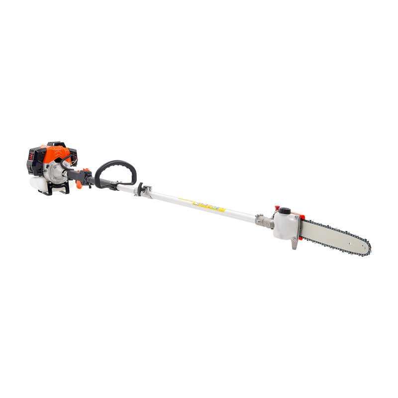 Gas Pole Saw, 43CC 2 Stroke Gas Powered Pole Saws with 12 in Cutting Bar, Cordless Tree Trimmer with Rotatable Head, 7.1 to 12 ft Extendable, Powerful Chainsaw for Tree Trimming Pruning