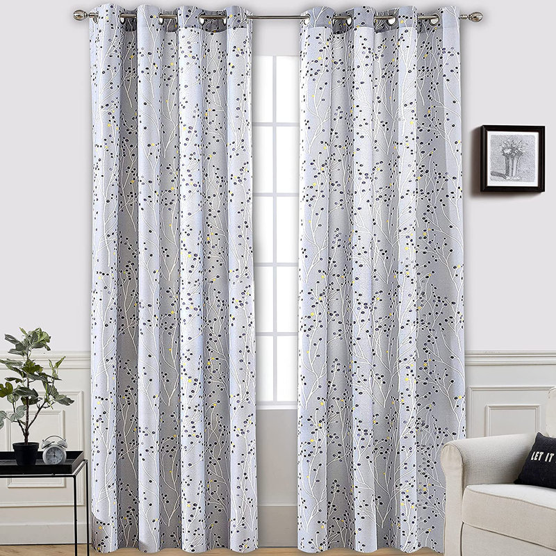Bucks Room Darkening Curtain Pair, Lavender Gray, 50" W x 108" L