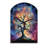 Colorful Oak Tree Eternal Strength I - Arch Shape Decorative Multi-Color Tree Oak Wall Clock-104240424