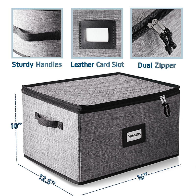 Hard Shell Wine Glass/Stemware Storage Box with Dividers