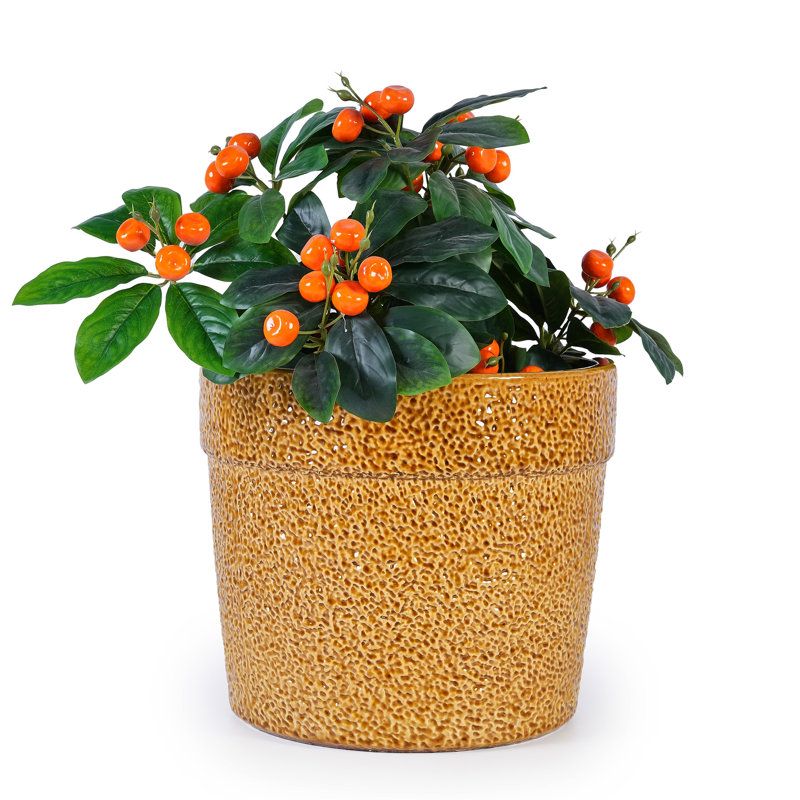 Ceramic Flowerpot, Antique Yellow