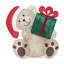 Ours en tissu pailleté 3D pré-illuminé de 80 cm (2,6 pi) tenant une boîte-cadeau - Décoration de Noël