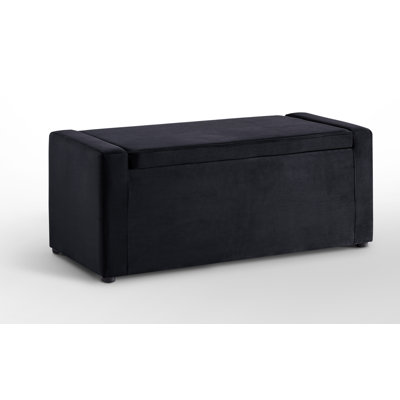 Banc de rangement en velours Fabroni