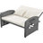 Wicker Rattan Double Chaise Lounge, 2-Person Reclining Daybed with Adjustable Back and Cushions, Free Furniture Protection Cover