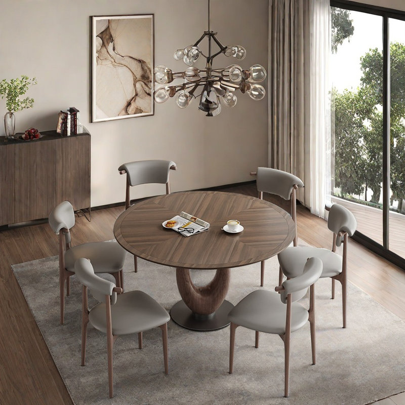 Ensembles de table de salle à manger vintage en bois massif., H 29,53 po x L 51,18 po x l 51,18 po