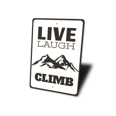 Plaque en aluminium Live Laugh Climb