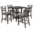 5-Piece Wooden Counter Height Dining Set With Padded Chairs And Storage Shelving (Espresso)-732426300
