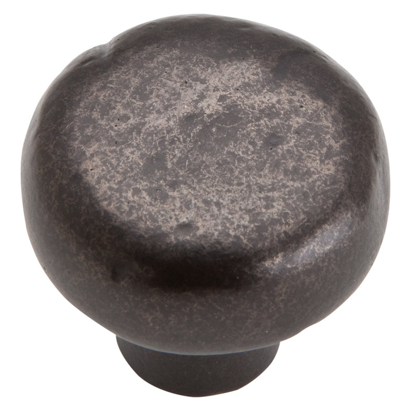 Distressed 1 3/8" Diameter Round Knob, Oil Rubbed Bronze