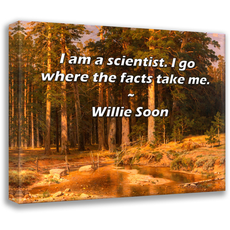 Artsy Quote "I am a scientist. I go where the facts take me." By Willie Soon Gallery Wrapped Canvas, 13" H x 18" W