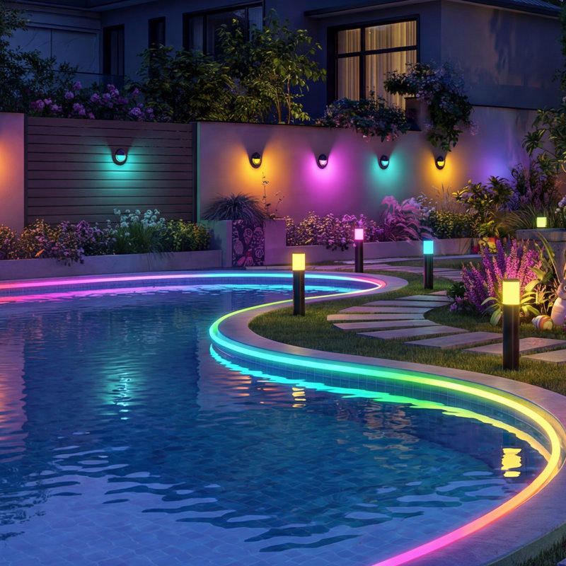 Lumary 16.4Ft Smart Neon Rope Light for Outside, RGBAICW Flexible Color Changing Rope Light Waterproof IP65 for Pathway, DIY Scene Mode, RGB&Warm White&Cool White Work with Alexa Google Assistant