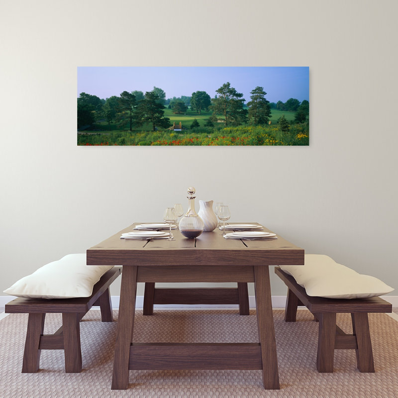 Trees on a golf course Des Moines Golf And Country Club Des Moines Iowa USA 1 Piece Wrapped Canvas Panoramic Wall Art