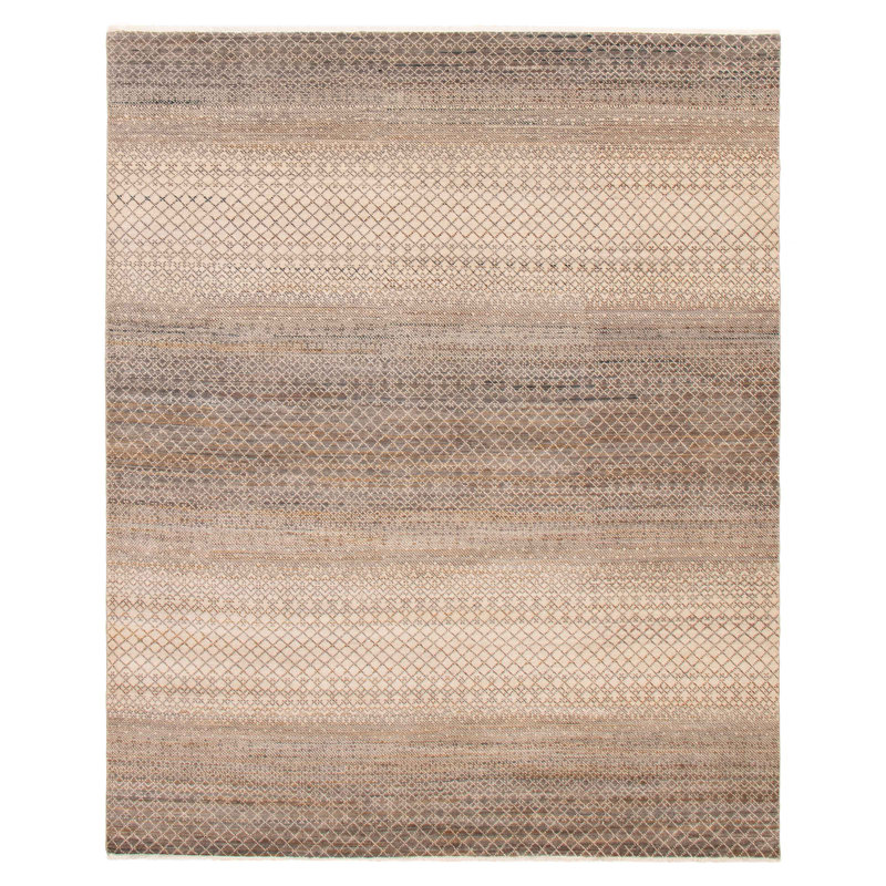 Tapis gris ombre en soie 8 pi 1 po x 10 pi 0 po