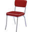 De 2 chaises rembourrées rouges - cadre de conception décorée, siège rembourré de mousse, structure décorée du côté repas, salle de rembourrage