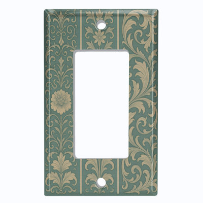 Metal Light Switch Plate Cover; US Standard Size 1 Gang GFI Rocker - Elegant Floral Pattern