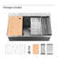 Évier en acier inoxydable encastrable 33 po x 22 po 10 po. Gris foncé, cuve simple avec accessoires, capacité de vidange rapide, cuisine en acier gris 33 po x 22 po x 10 po. Extras, option de drainage, savoir-faire artisanal
