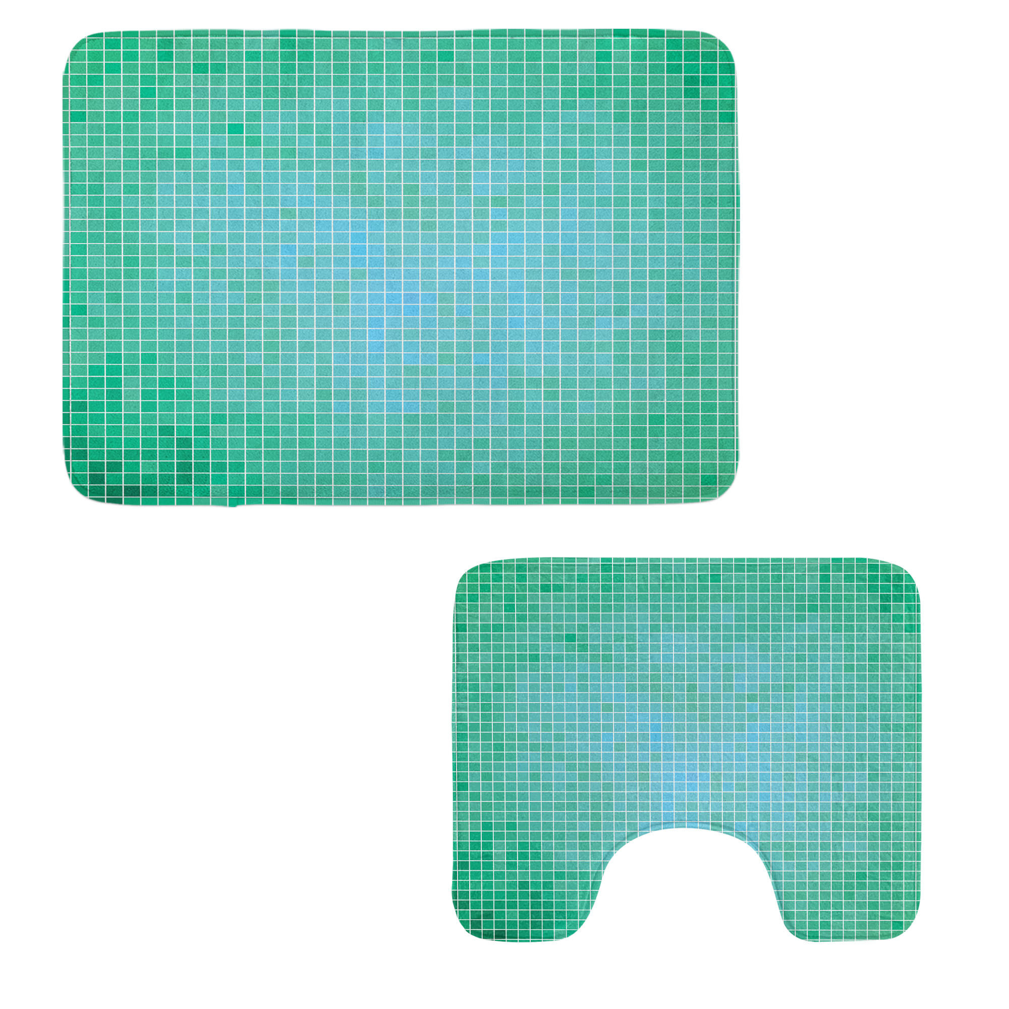 East Urban Home Green Bathroom Rug Set 2 Pieces Rectangle & Contour