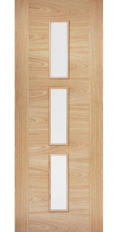 Sofia Glazed Prefinished Oak Internal Door, 198.1cm H x 68.6cm W x 3.5cm D