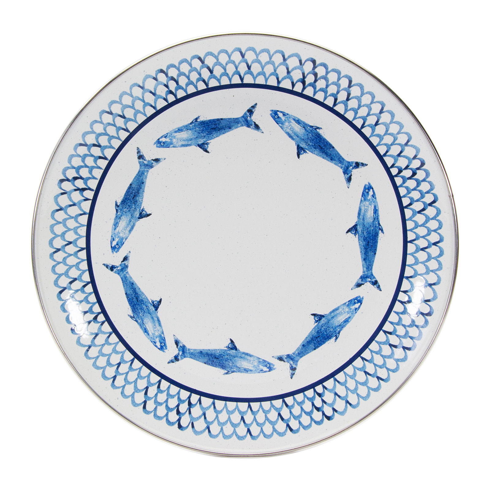 Golden Rabbit Pescado Enamel Dinner Plates