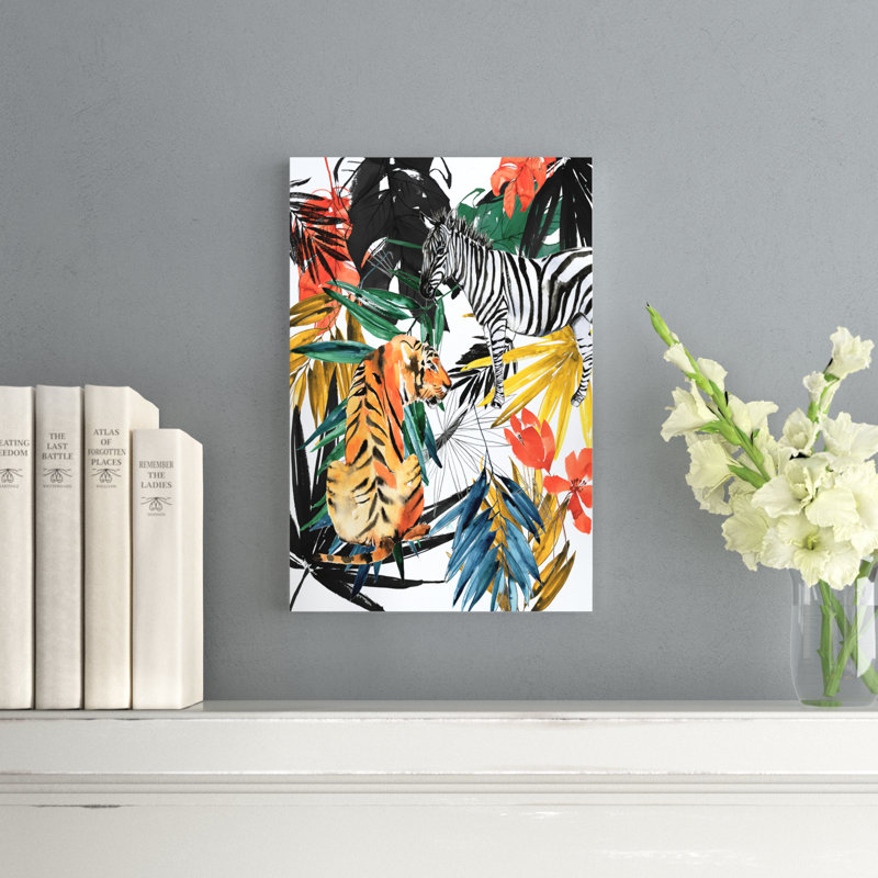 «Jungle Life II» par Jennifer Goldberger - impression sur toile tendue, H 18 po x l 12 po