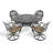 All-Weather Cast Aluminum Dining Set, Include Swivel Chairs And Round Table With Black Frame-508740357
