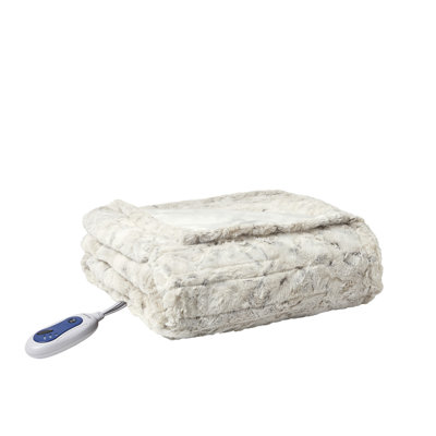Beautyrest Zuri Oversized Heated Faux Fur Throw