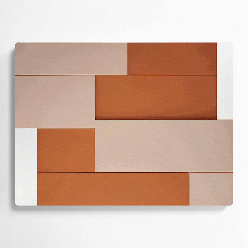 Minimalisme 32, art mural en métal beige, H 11 po x l 14 po