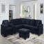 Canapé modulaire, bleu foncé-1398264422