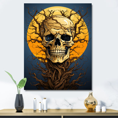 «Happy Full Moon Skull» souriant, reproduction sur toile