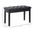 Piano Bench, Duet Piano Chair with Faux Leather Padded Cushion and Wooden Frame, Button Tufted Keyboard Bench, Black