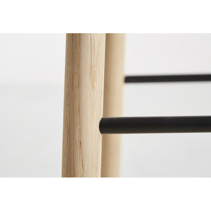 Mono Bar Stool, Counter Stool (25.59'' Seat Height), Oak/Black