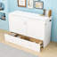 Grand lit escamotable mural 2 tiroirs avec prises de courant, poulie et ports USB-684191245-684191244