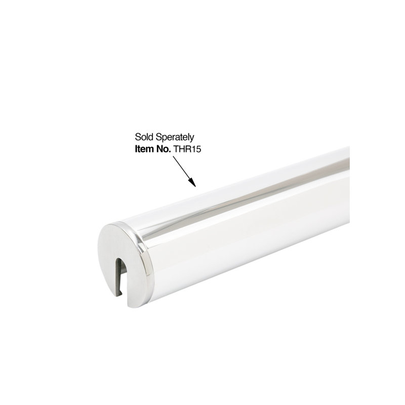 Embouts de fixation murale FHC RC15WCPS pour rail de capuchon RC15PS - Acier inoxydable poli, Polished Stainless