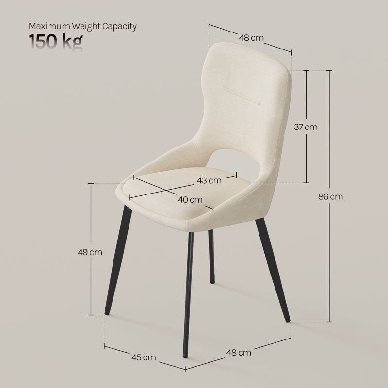 49cm H Upholstered Metal Accent, Beige