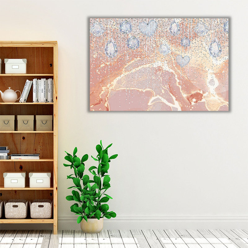 Rose scintillant - reproduction d'art sur toile, H 24 po x l 36 po