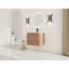 Meuble-lavabo moderne de 24 po avec lavabo en céramique blanc, porte à fermeture en douceur et surface pour un entretien facile.