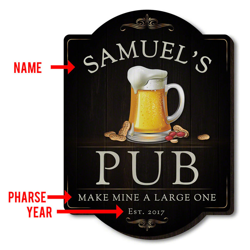 Beer & Nuts Customized Bar Sign For Home, Yes